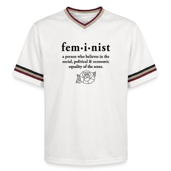 Définition féministe - T-shirt de foot unisexe en mesh - blanc cassé/bordeaux - Devant - AI Model Male 178 light (178cm) & AI Model Male 178 dark (178cm)