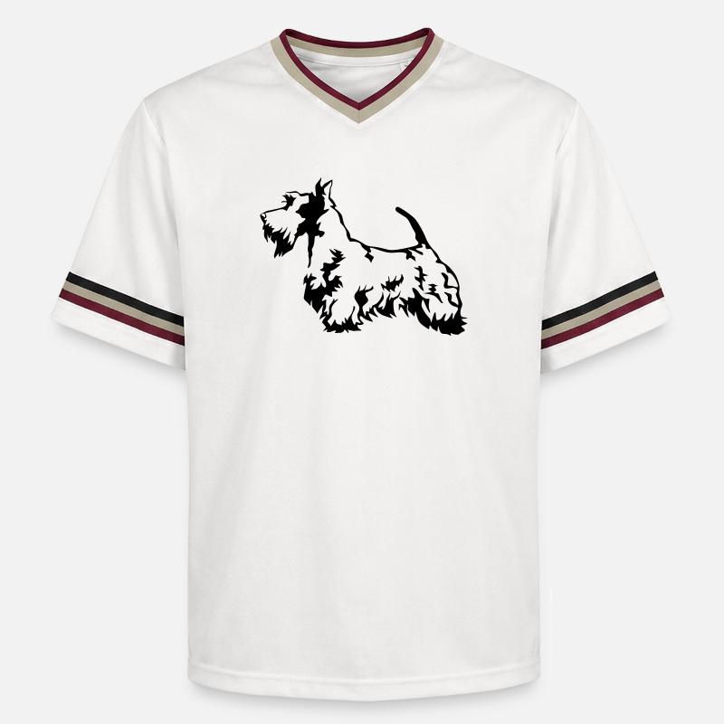 Terrier écossais - T-shirt de foot unisexe en mesh - blanc cassé/bordeaux