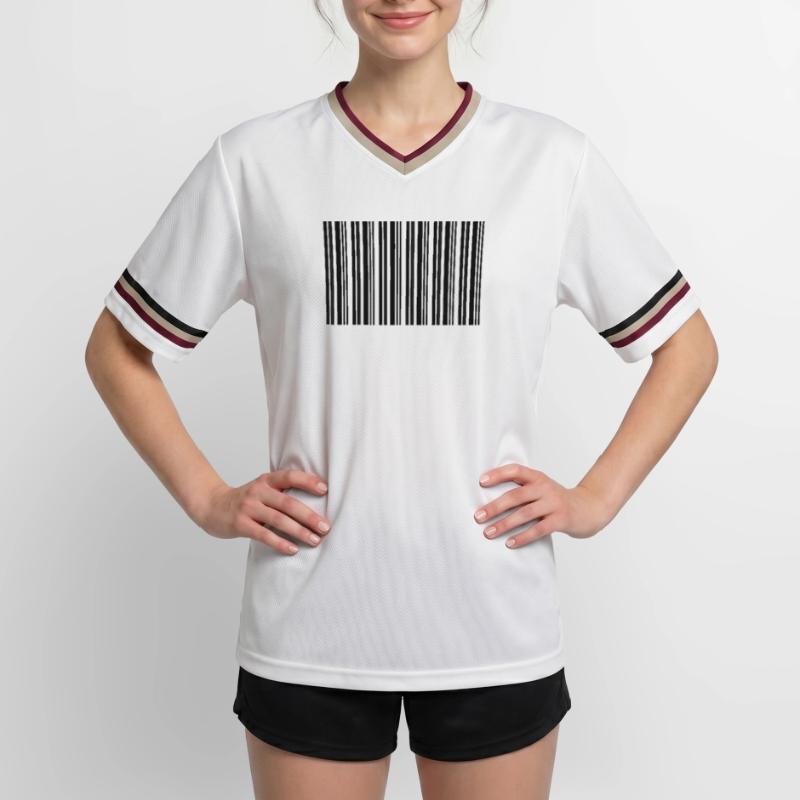 Barcode Strichcode Nerd IT Technik Design Unisex Football Style Mesh T-Shirt