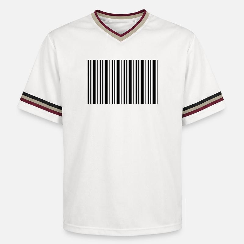 Barcode Strichcode Nerd IT Technik Design - Unisex Football Style Mesh T-Shirt - Offwhite/Bordeaux