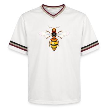 Dessin d’un frelon fascinant - T-shirt de foot unisexe en mesh - blanc cassé/bordeaux - Devant - AI Model Male 178 light (178cm) & AI Model Male 178 dark (178cm)