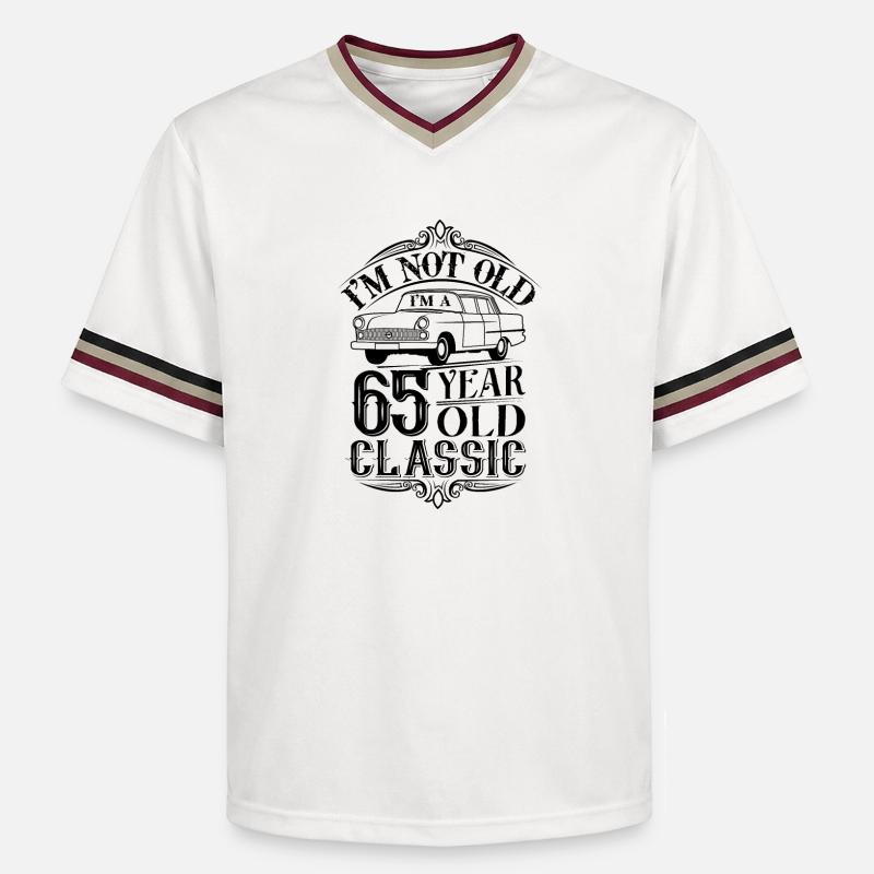 65e anniversaire classique oldtimer - T-shirt de foot unisexe en mesh - blanc cassé/bordeaux