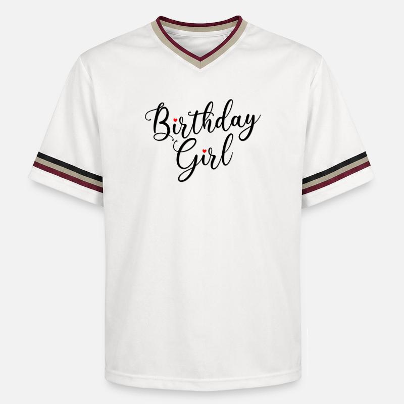 Fille d’anniversaire Script Coeurs - T-shirt de foot unisexe en mesh - blanc cassé/bordeaux