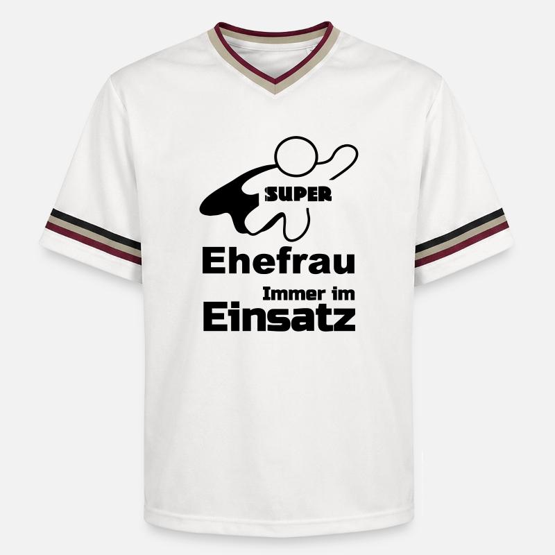 Super Ehefrau Geschenk - Unisex Football Style Mesh T-Shirt - Offwhite/Bordeaux