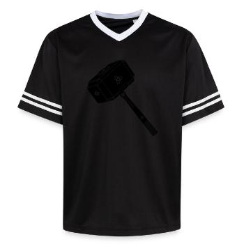 Hammer of thor Thor s with viking symbols - Unisex Football Style Mesh T-Shirt - offwhite/burgundy - Front - AI Model Male 178 light (178cm) & AI Model Male 178 dark (178cm)