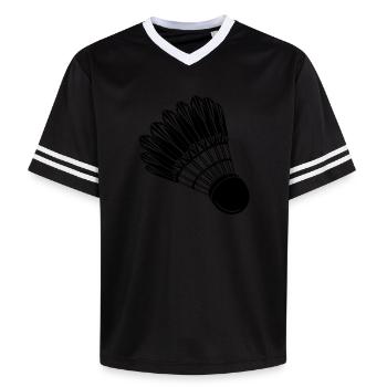Badminton Federball Zeichnung - Unisex Football Style Mesh T-Shirt - Offwhite/Bordeaux - Vorne - AI Model Male 178 light (178cm) & AI Model Male 178 dark (178cm)