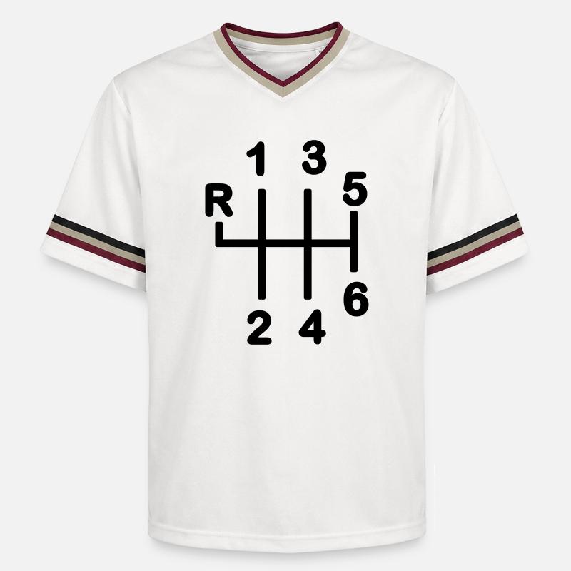 Boîte de vitesses 6 vitesses - Unisex Football Style Mesh T-Shirt - blanc cassé/bordeaux