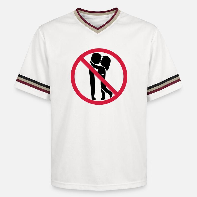 Signe interdit de baiser - T-shirt de foot unisexe en mesh - blanc cassé/bordeaux