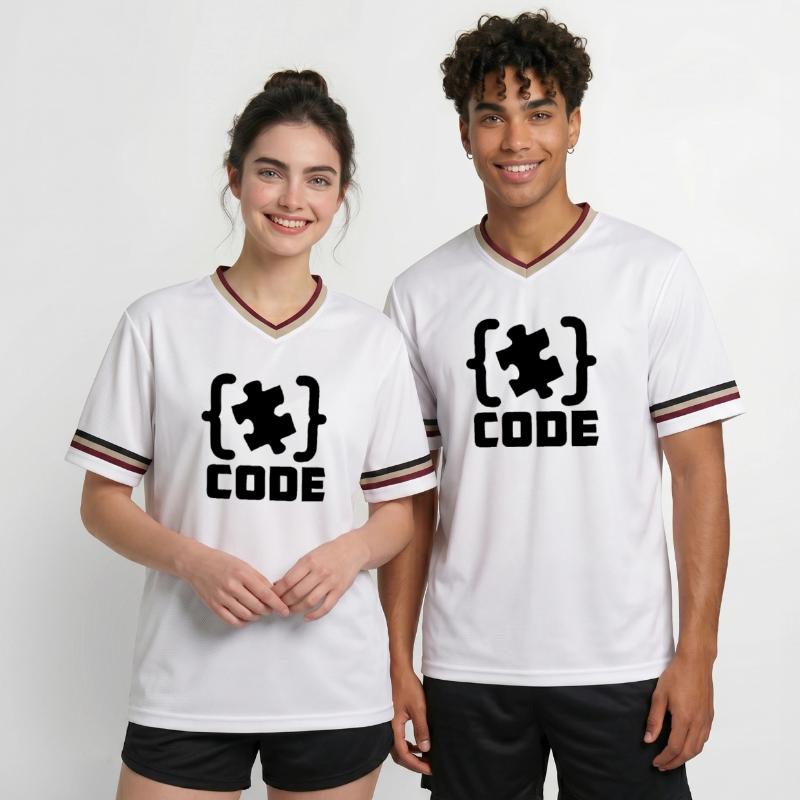 programmeur Code résolution de pièces de puzzle T-shirt de foot unisexe en mesh