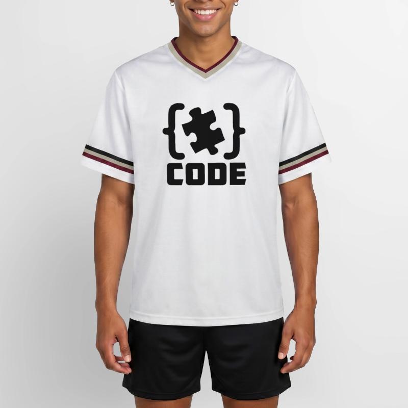programmer Code puzzle piece solving Unisex Football Style Mesh T-Shirt