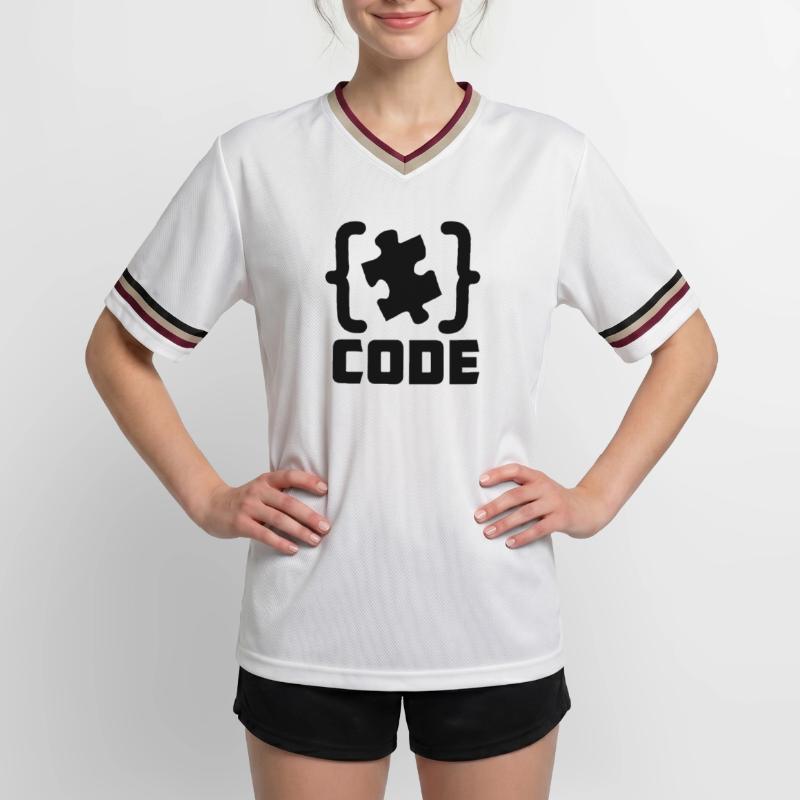 programmer Code puzzle piece solving Unisex Football Style Mesh T-Shirt