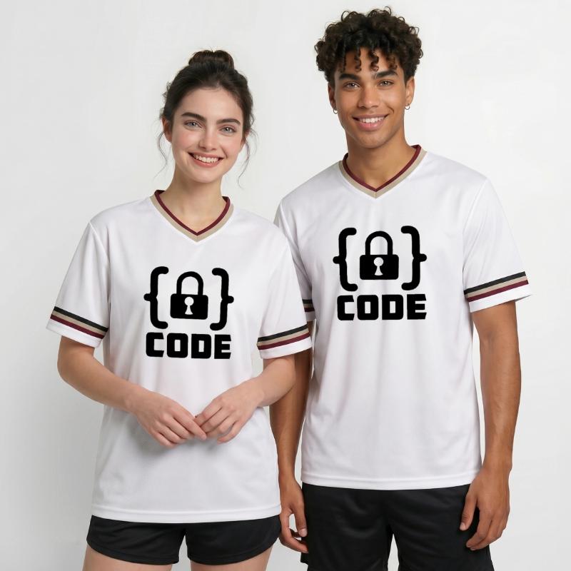 Code avec programmateur de verrouillage T-shirt de foot unisexe en mesh