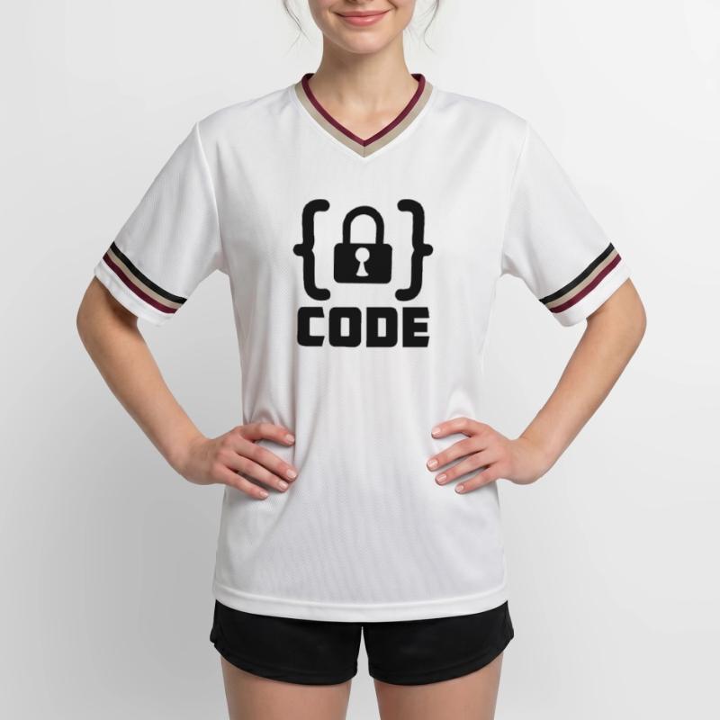 Code with lock programmer Unisex Football Style Mesh T-Shirt