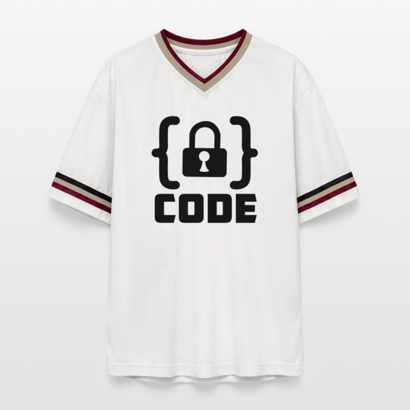 Code with lock programmer Unisex Football Style Mesh T-Shirt
