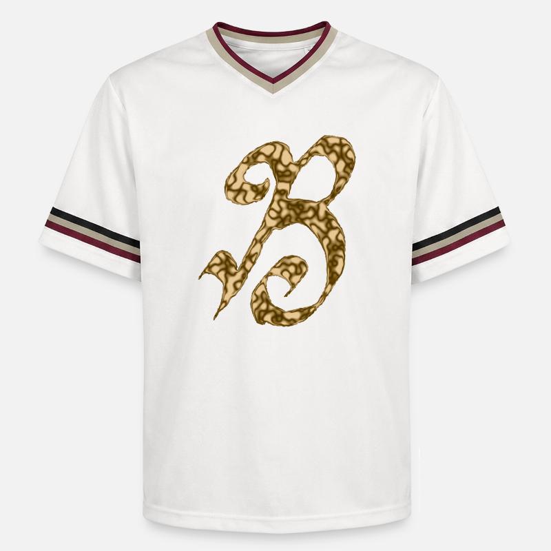 B / Initiale - Unisex Football Style Mesh T-Shirt - blanc cassé/bordeaux