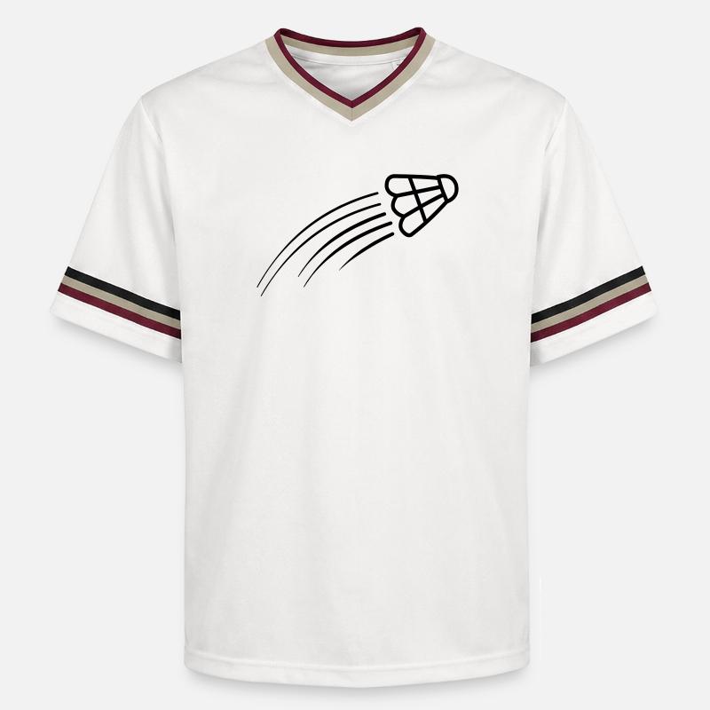 Badminton einfaches Shuttle-Logo - Unisex Football Style Mesh T-Shirt - Offwhite/Bordeaux