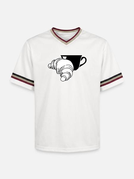 Croissant - Unisex Football Style Mesh T-Shirt - offwhite/burgundy