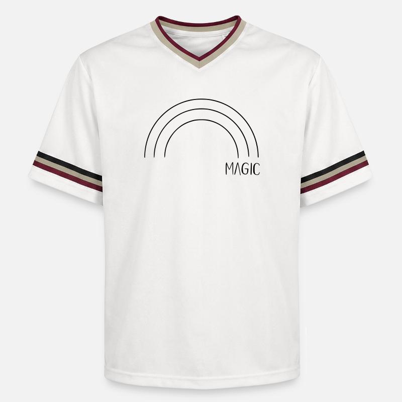 Magic Regenbogen - Unisex Football Style Mesh T-Shirt - Offwhite/Bordeaux
