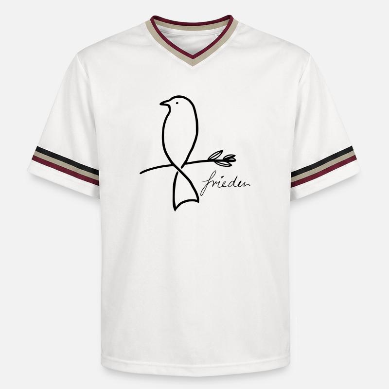 Frieden - Unisex Football Style Mesh T-Shirt - Offwhite/Bordeaux