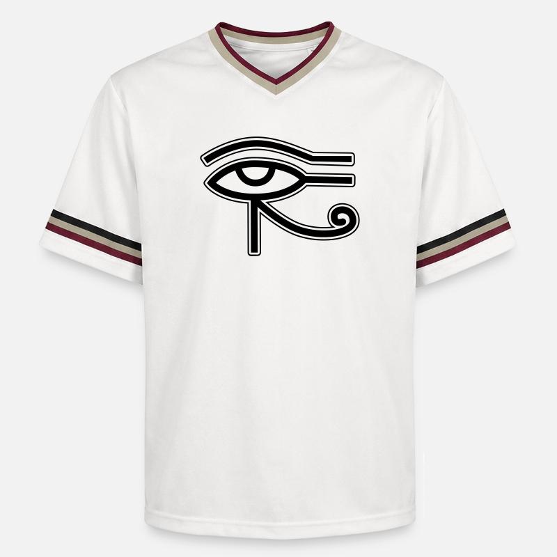 Oeil Horus Egypte - T-shirt de foot unisexe en mesh - blanc cassé/bordeaux