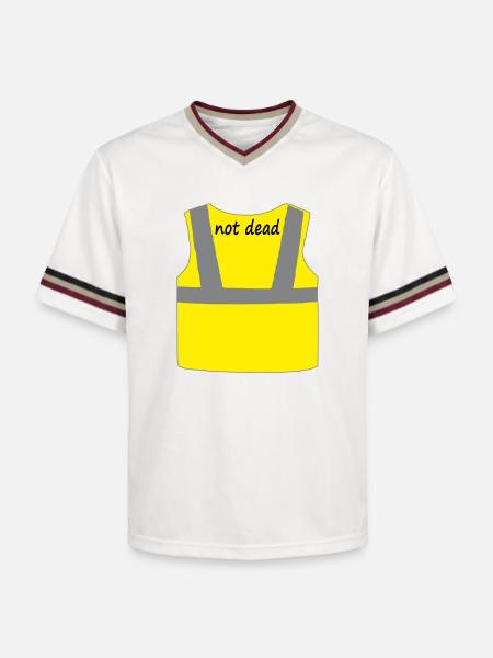 Yellow vest - Unisex Football Style Mesh T-Shirt - offwhite/burgundy