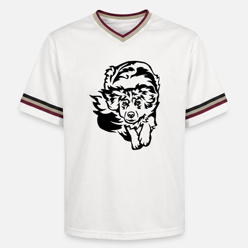 Berger australien - T-shirt de foot unisexe en mesh - blanc cassé/bordeaux