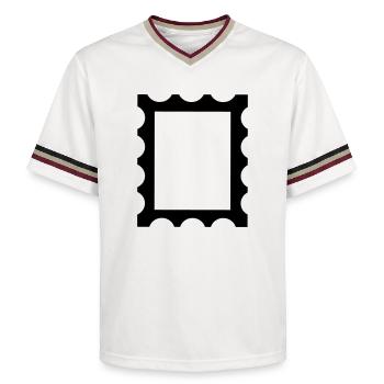 Stamp contour frame - Unisex Football Style Mesh T-Shirt - offwhite/burgundy - Front - AI Model Male 178 light (178cm) & AI Model Male 178 dark (178cm)