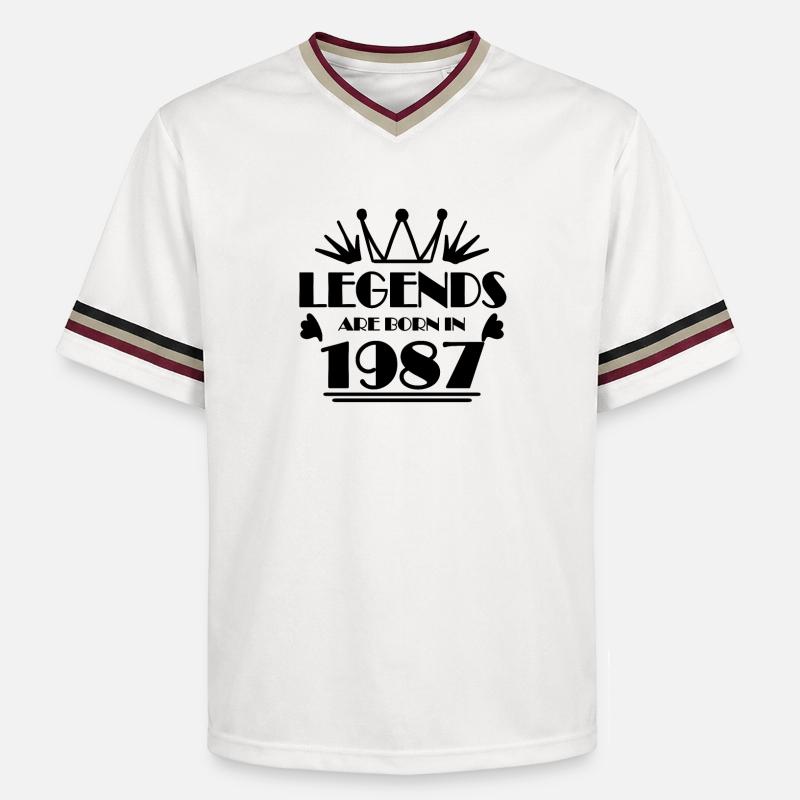 1987 - Né en 1987 - T-shirt de foot unisexe en mesh - blanc cassé/bordeaux