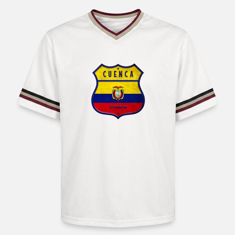 Cuenca Drapeaux de l'Equateur - T-shirt de foot unisexe en mesh - blanc cassé/bordeaux