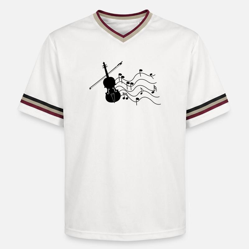 Violon avec notes - Unisex Football Style Mesh T-Shirt - blanc cassé/bordeaux
