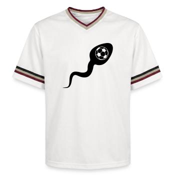 Sperma Sperma Fußball - Unisex Football Style Mesh T-Shirt - Offwhite/Bordeaux - Vorne - AI Model Male 178 light (178cm) & AI Model Male 178 dark (178cm)