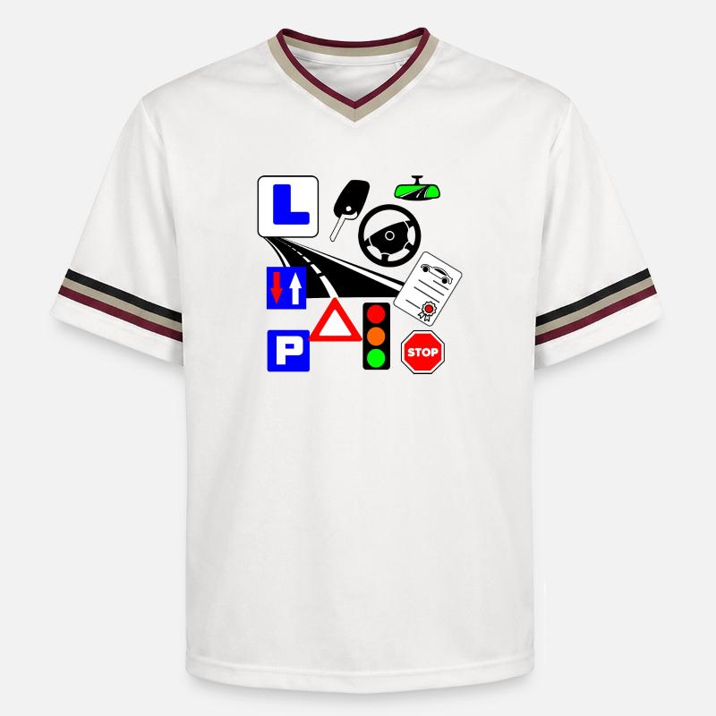 Leçons de circulation - T-shirt de foot unisexe en mesh - blanc cassé/bordeaux