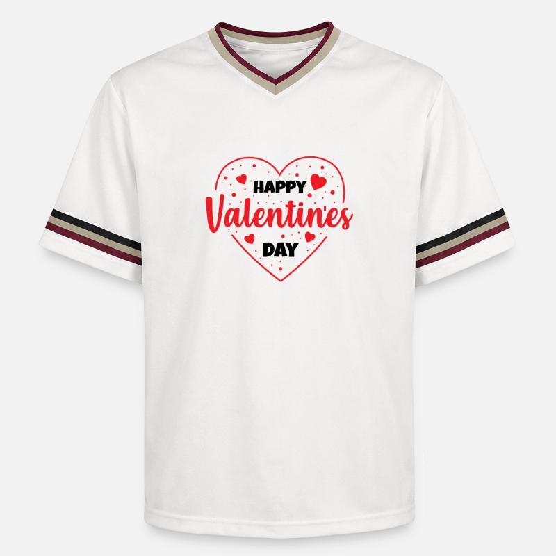 Saint-Valentin, Saint-Valentin, Saint-Valentin - T-shirt de foot unisexe en mesh - blanc cassé/bordeaux