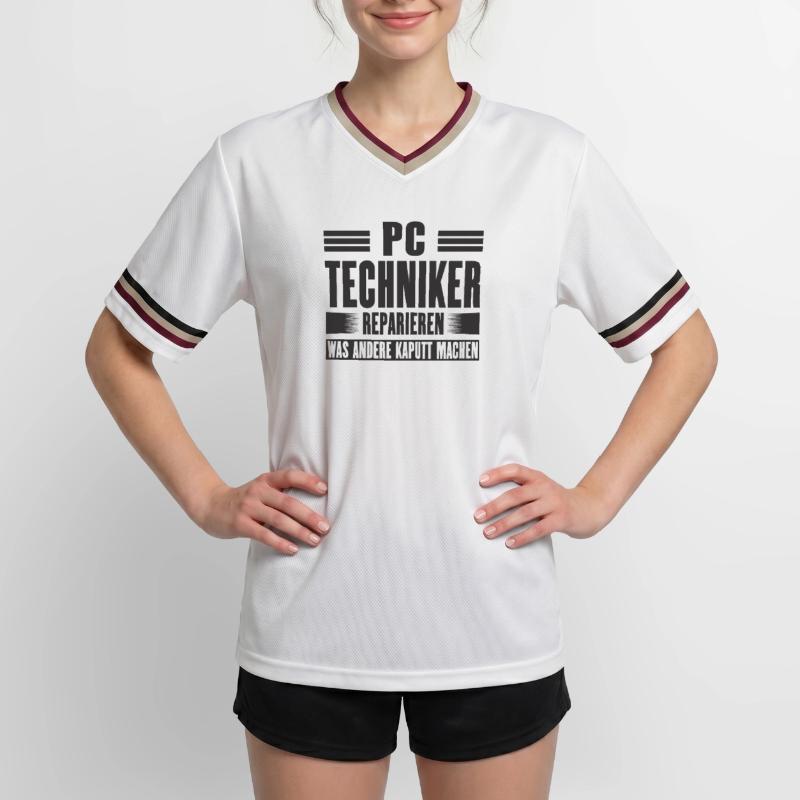 Service Technician Support Solution Devis Service PC T-shirt de foot unisexe en mesh