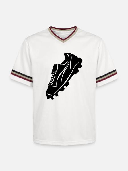 Fußballschuh transparente Schattenfigur - Unisex Football Style Mesh T-Shirt - Offwhite/Bordeaux