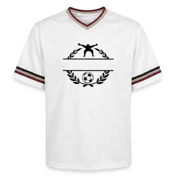 Fußball 1 - Unisex Football Style Mesh T-Shirt - Offwhite/Bordeaux - Vorne - AI Model Male 178 light (178cm) & AI Model Male 178 dark (178cm)