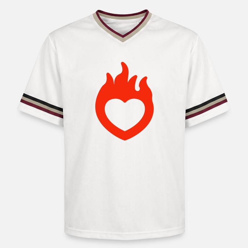 Saint-Valentin, Saint-Valentin, Saint-Valentin - T-shirt de foot unisexe en mesh - blanc cassé/bordeaux