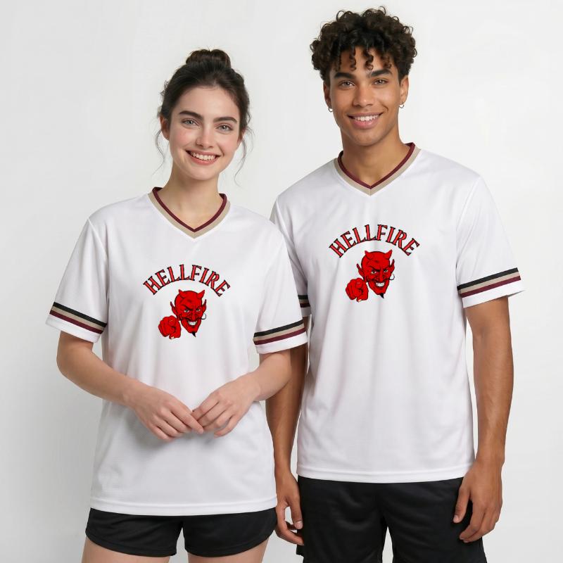 Devil, Satan, Devil, Hellfire Unisex Football Style Mesh T-Shirt