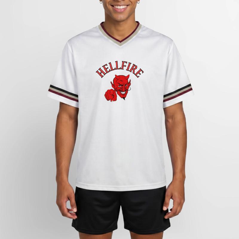 Devil, Satan, Devil, Hellfire Unisex Football Style Mesh T-Shirt