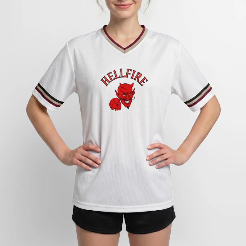 Devil, Satan, Devil, Hellfire Unisex Football Style Mesh T-Shirt
