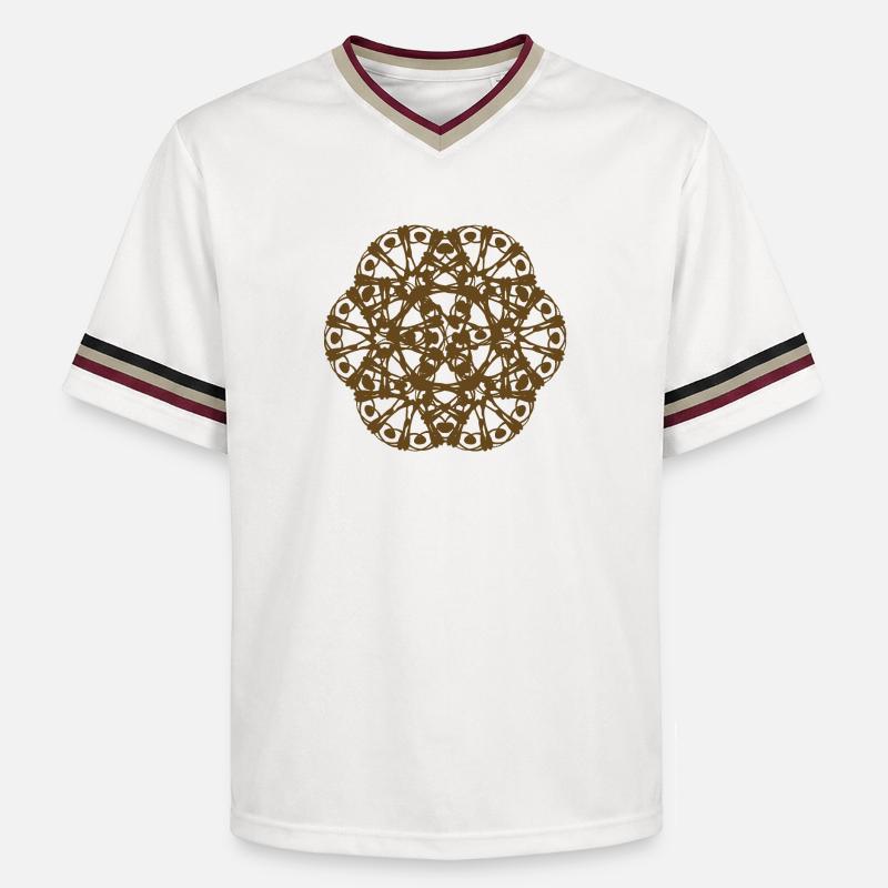 Random pattern RAD rotated - Unisex Football Style Mesh T-Shirt - offwhite/burgundy