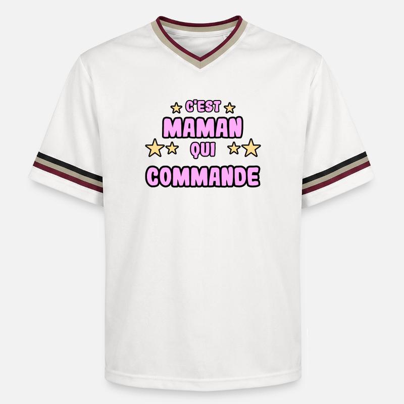 C'est maman qui commande - T-shirt de foot unisexe en mesh - blanc cassé/bordeaux