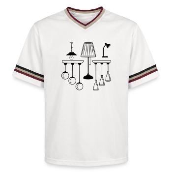 Collection of lamps and lighting - Unisex Football Style Mesh T-Shirt - offwhite/burgundy - Front - AI Model Male 178 light (178cm) & AI Model Male 178 dark (178cm)