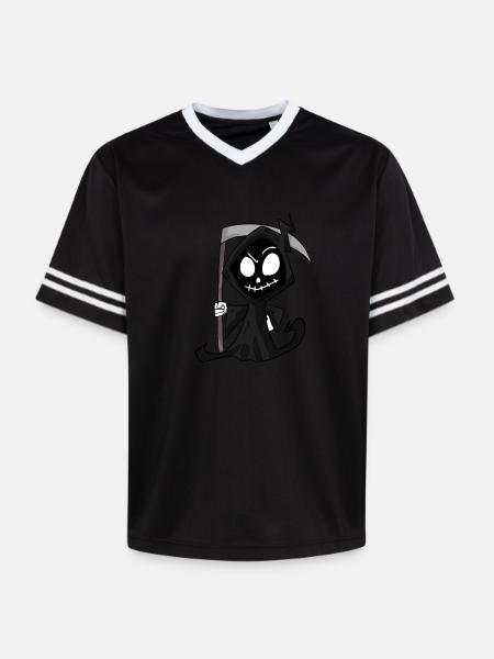 Sensenmann mit Sense - Halloween - Unisex Football Style Mesh T-Shirt - Offwhite/Bordeaux