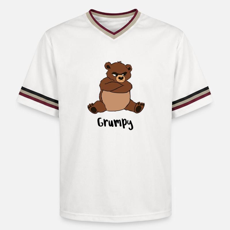 Grumpy - Unisex Football Style Mesh T-Shirt - Offwhite/Bordeaux