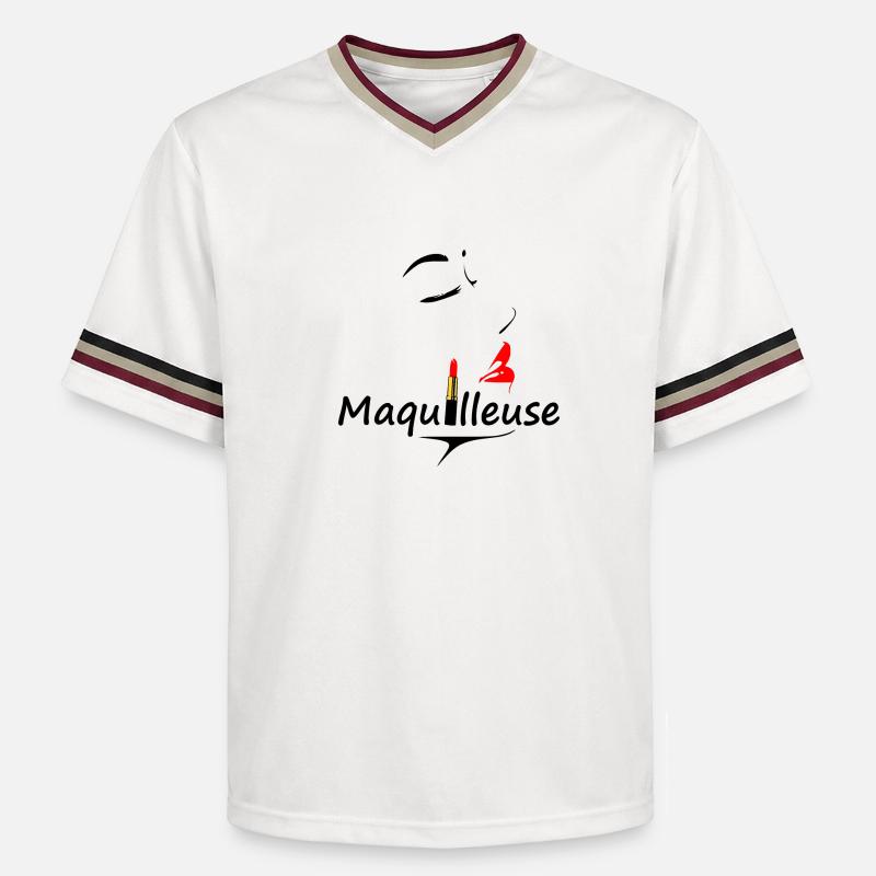 Maquilleuse - T-shirt de foot unisexe en mesh - blanc cassé/bordeaux