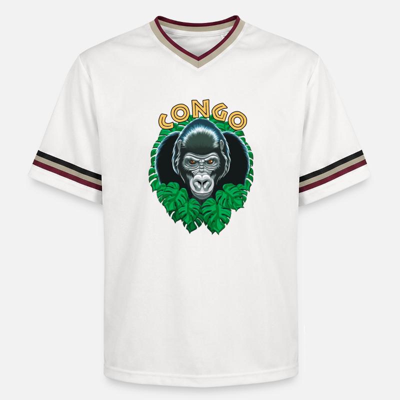 Gorille Du Congo - T-shirt de foot unisexe en mesh - blanc cassé/bordeaux