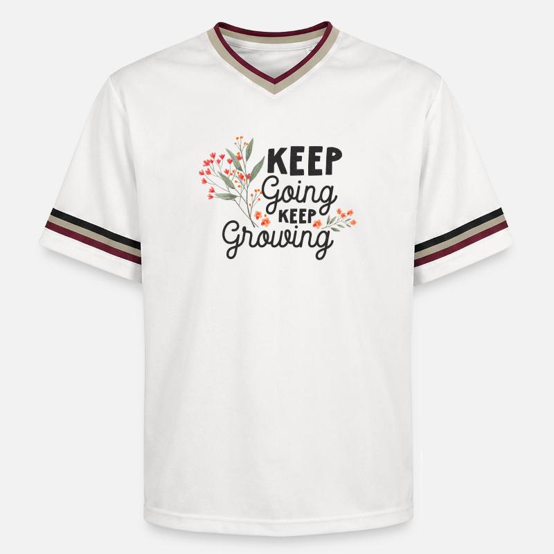 Keep Going, Keep Growing - Unisex Football Style Mesh T-Shirt - offwhite/burgundy