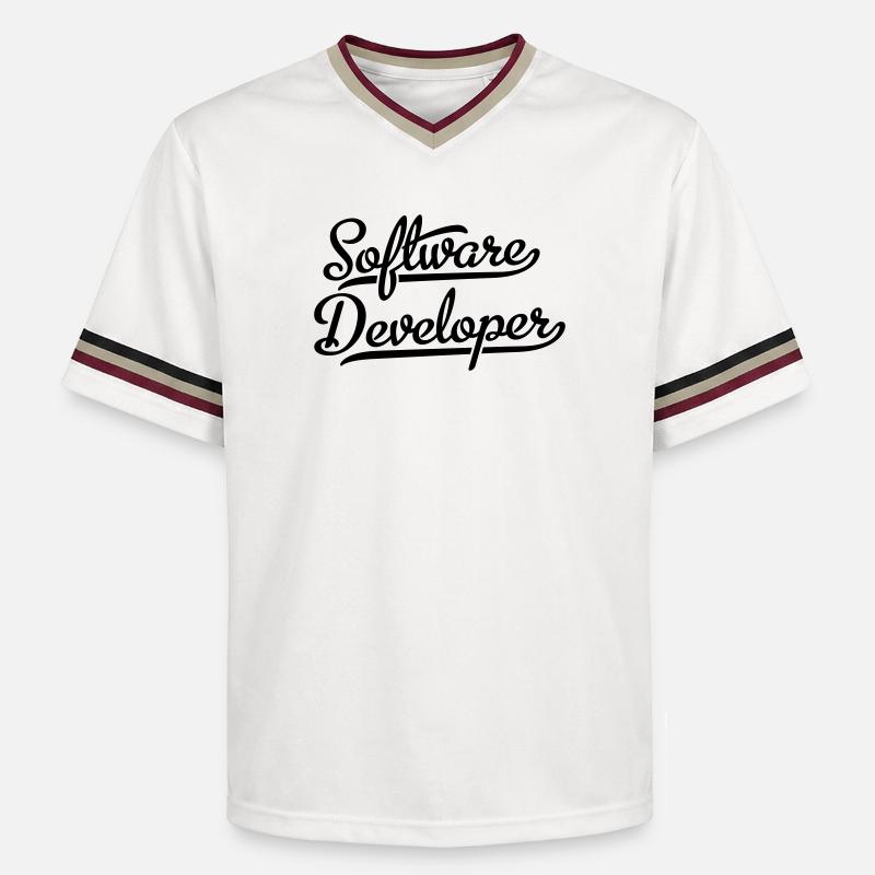 Software developers - Unisex Football Style Mesh T-Shirt - offwhite/burgundy