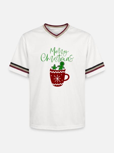 Joyeux Noël, Biscuits - T-shirt de foot unisexe en mesh - blanc cassé/bordeaux